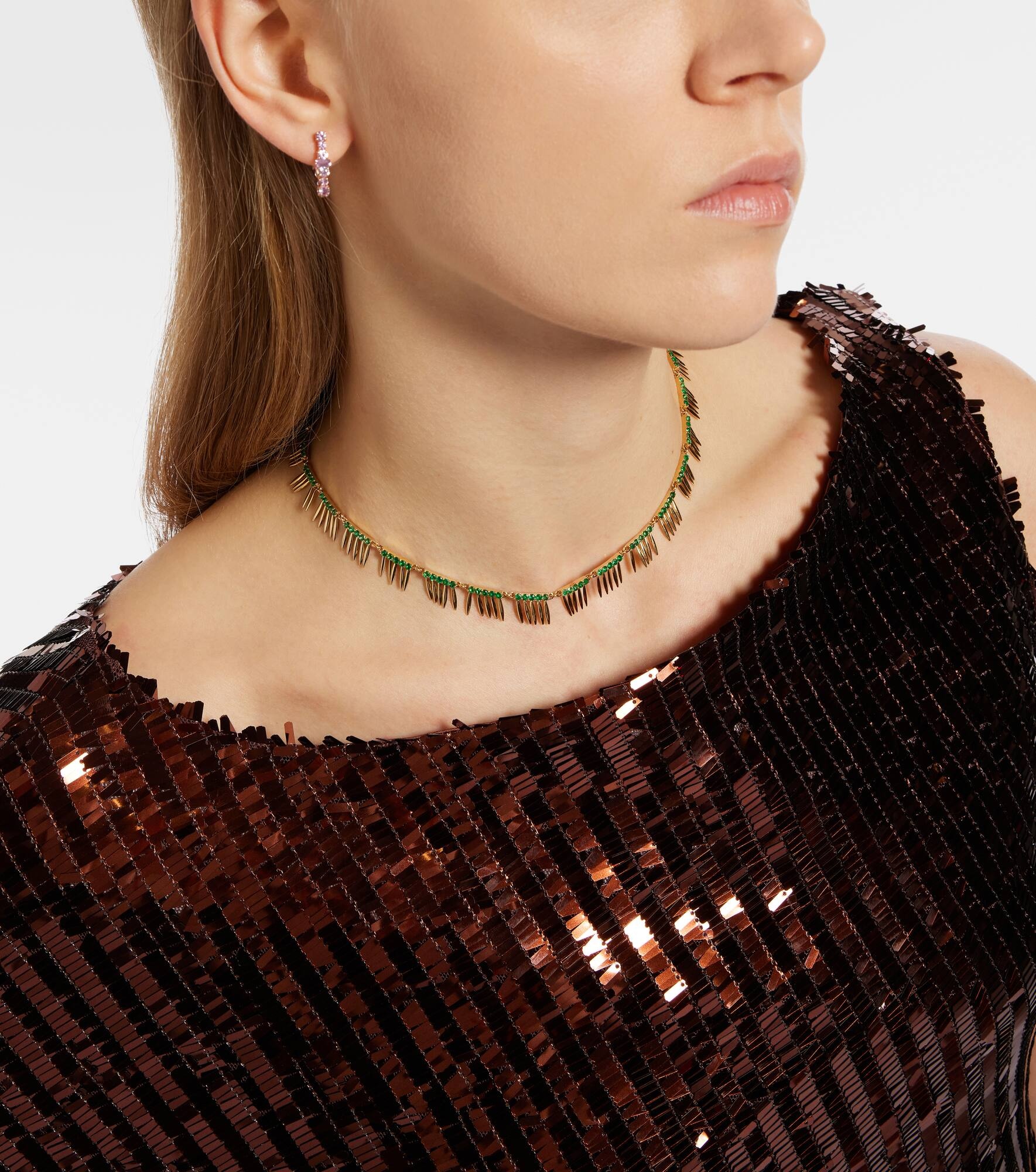 Grass Sunny 18kt gold necklace with emeralds - 5