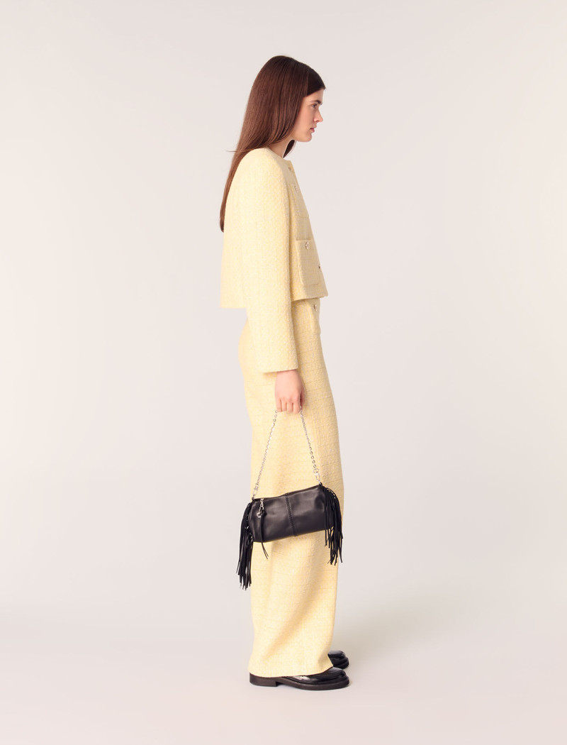 Straight-leg tweed/lurex trousers 3
