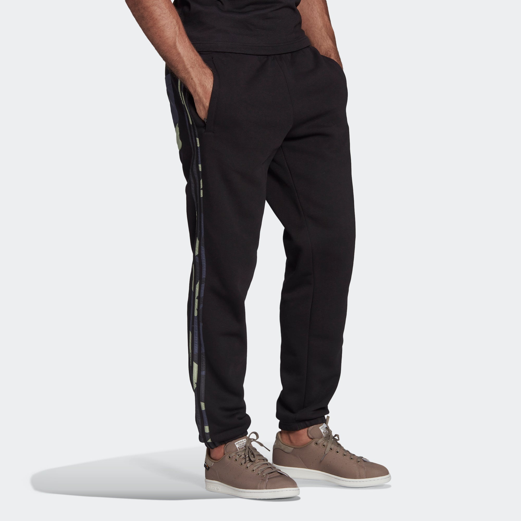 Men's adidas originals Camo Pants Side Elastic Waistband Sports Pants/Trousers/Joggers Black HF4878 - 4