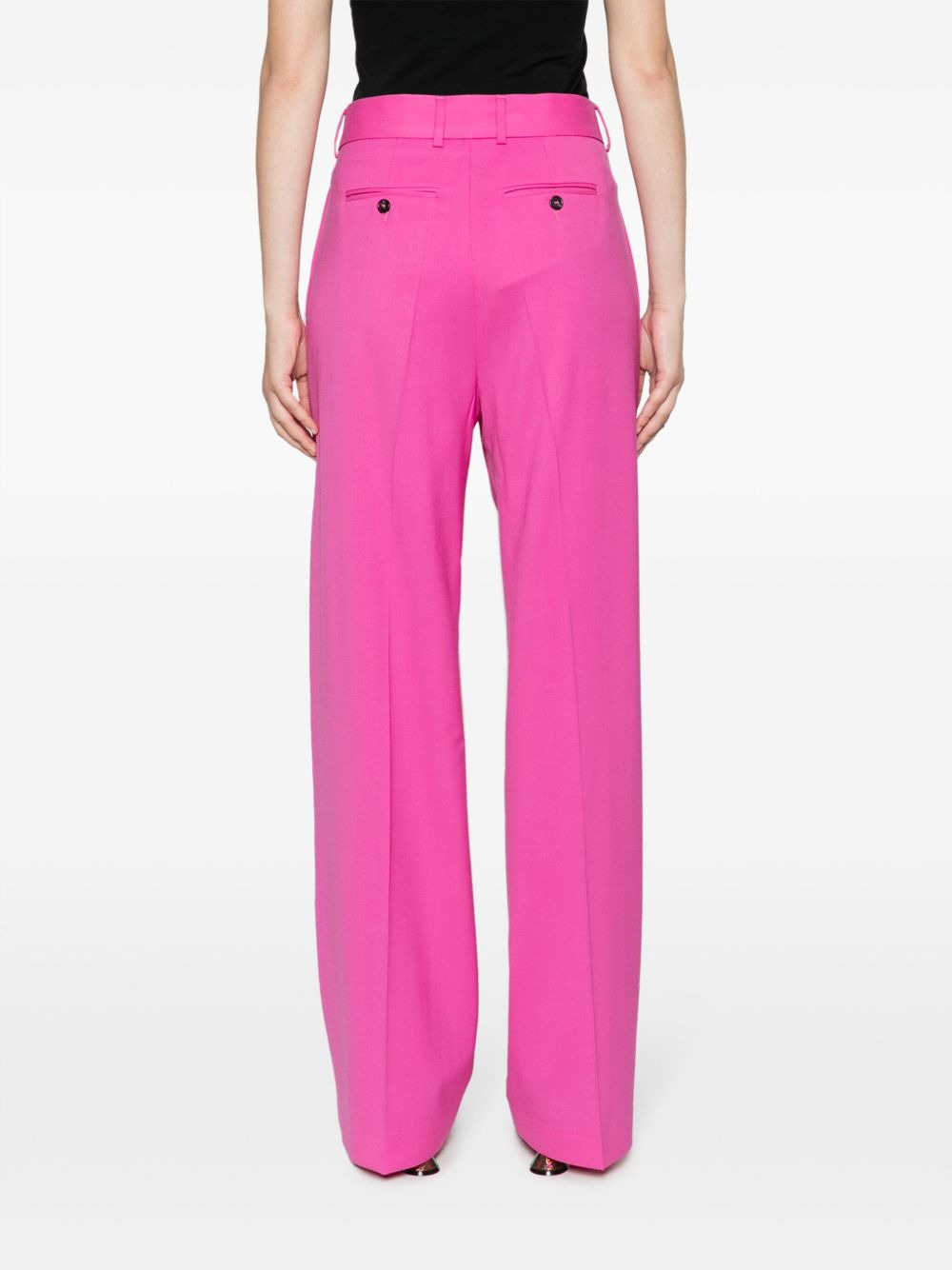 pleated straight-leg trousers - 4