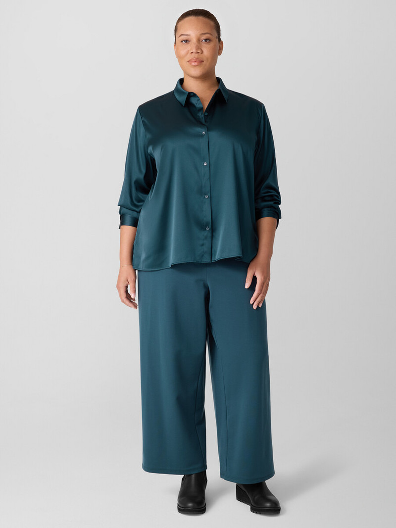 Stretch Silk Charmeuse Classic Collar Shirt 6