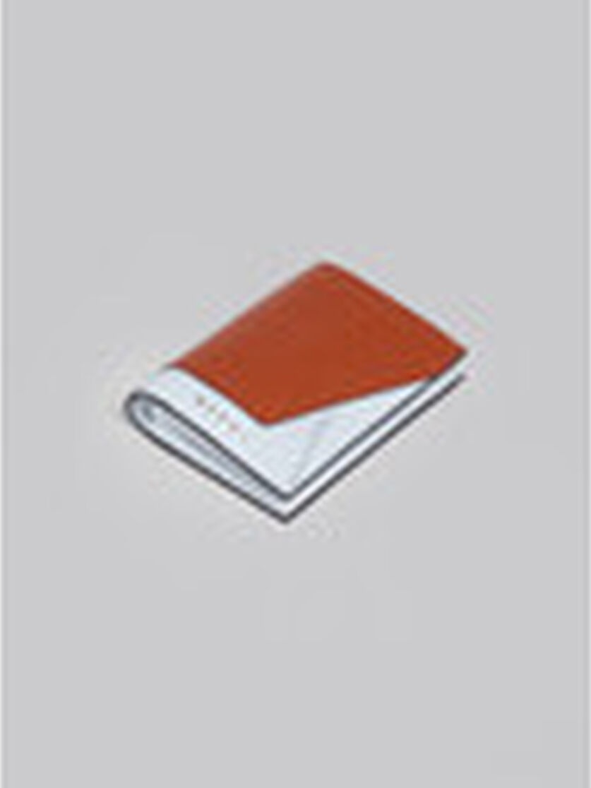 WHITE AND BROWN LEATHER BI-FOLD WALLET - 4