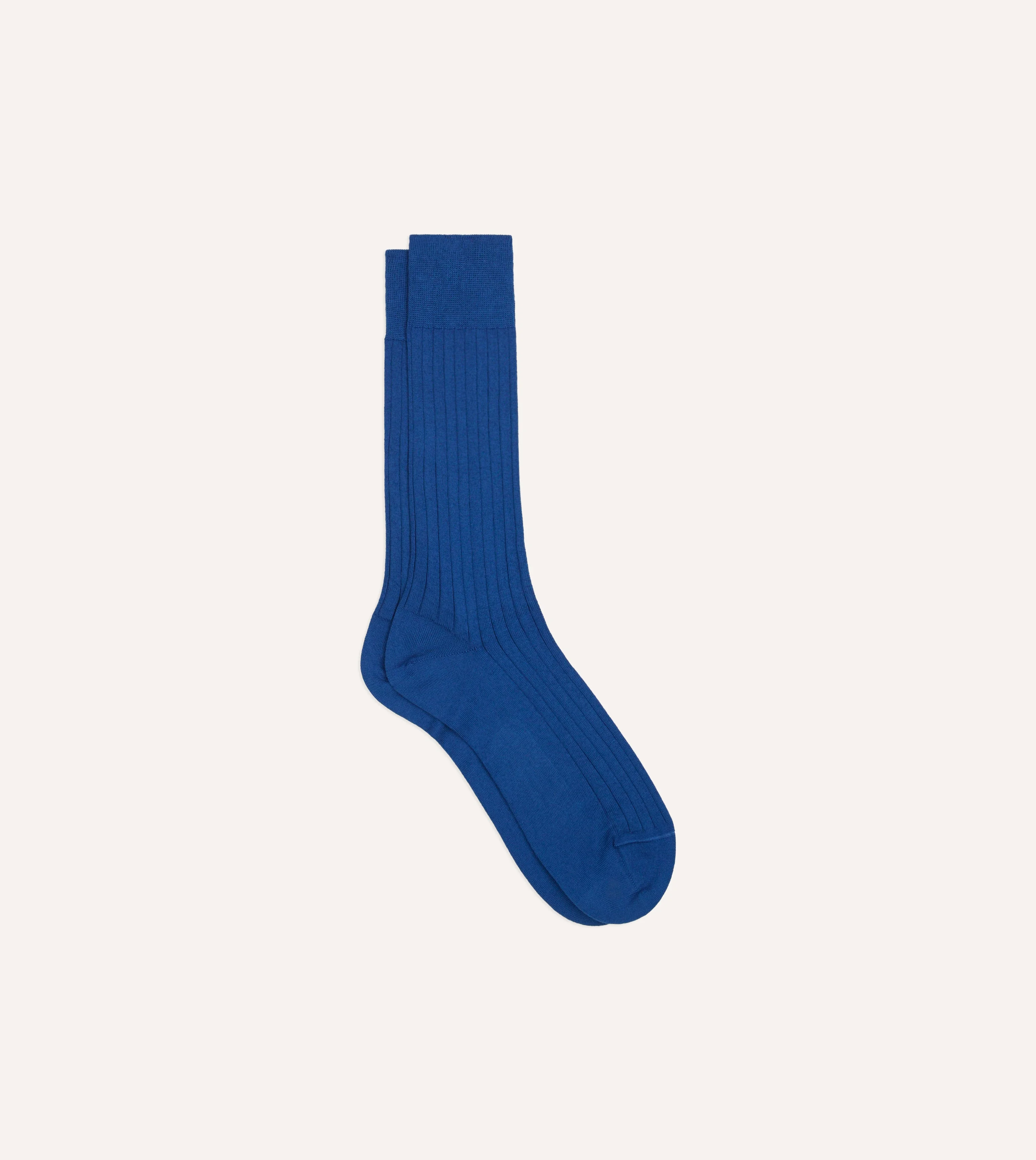Royal Blue Cotton Mid-Calf Socks - 1