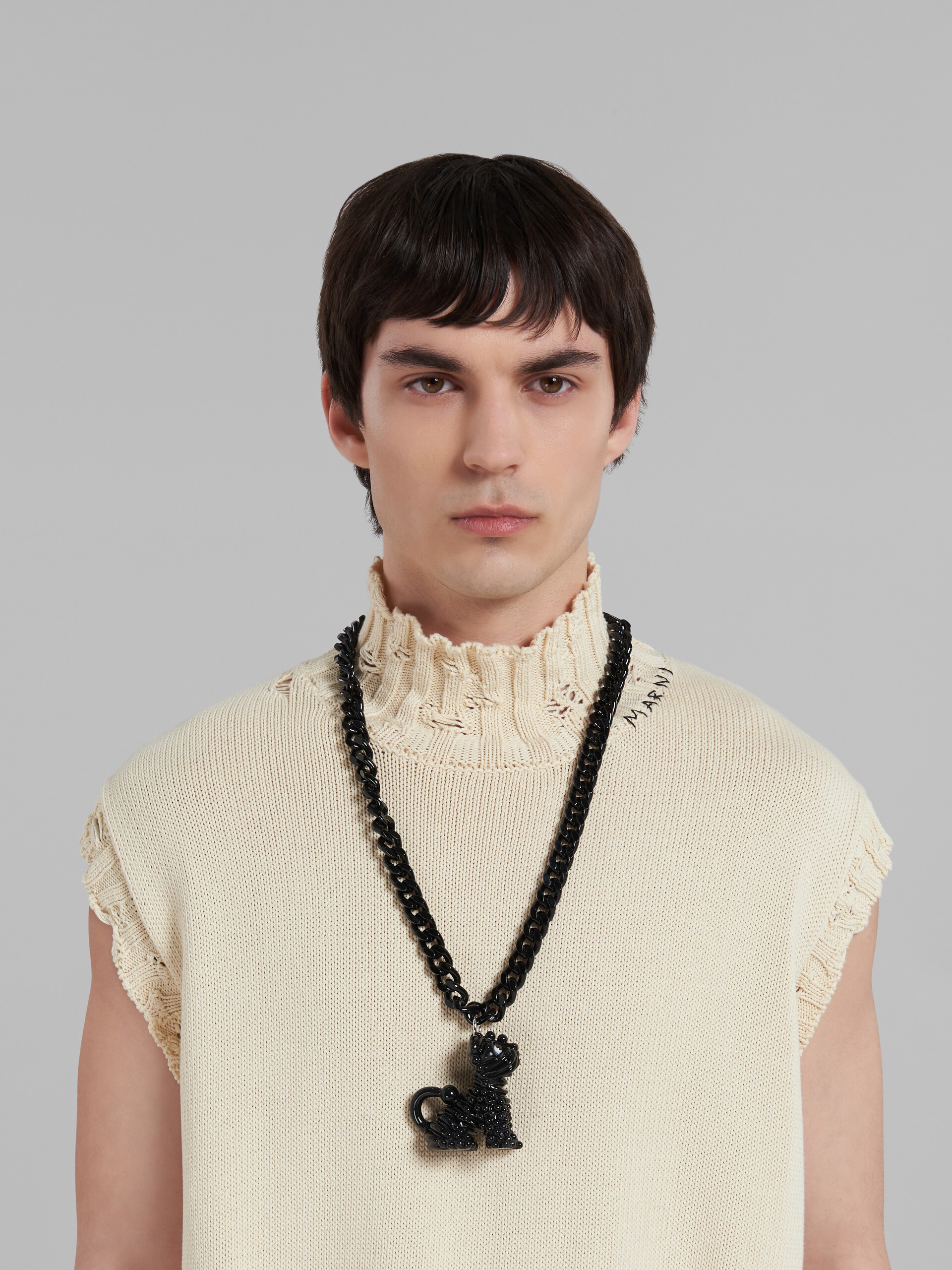 ENAMELLED NECKLACE WITH DOG CHARM - 2