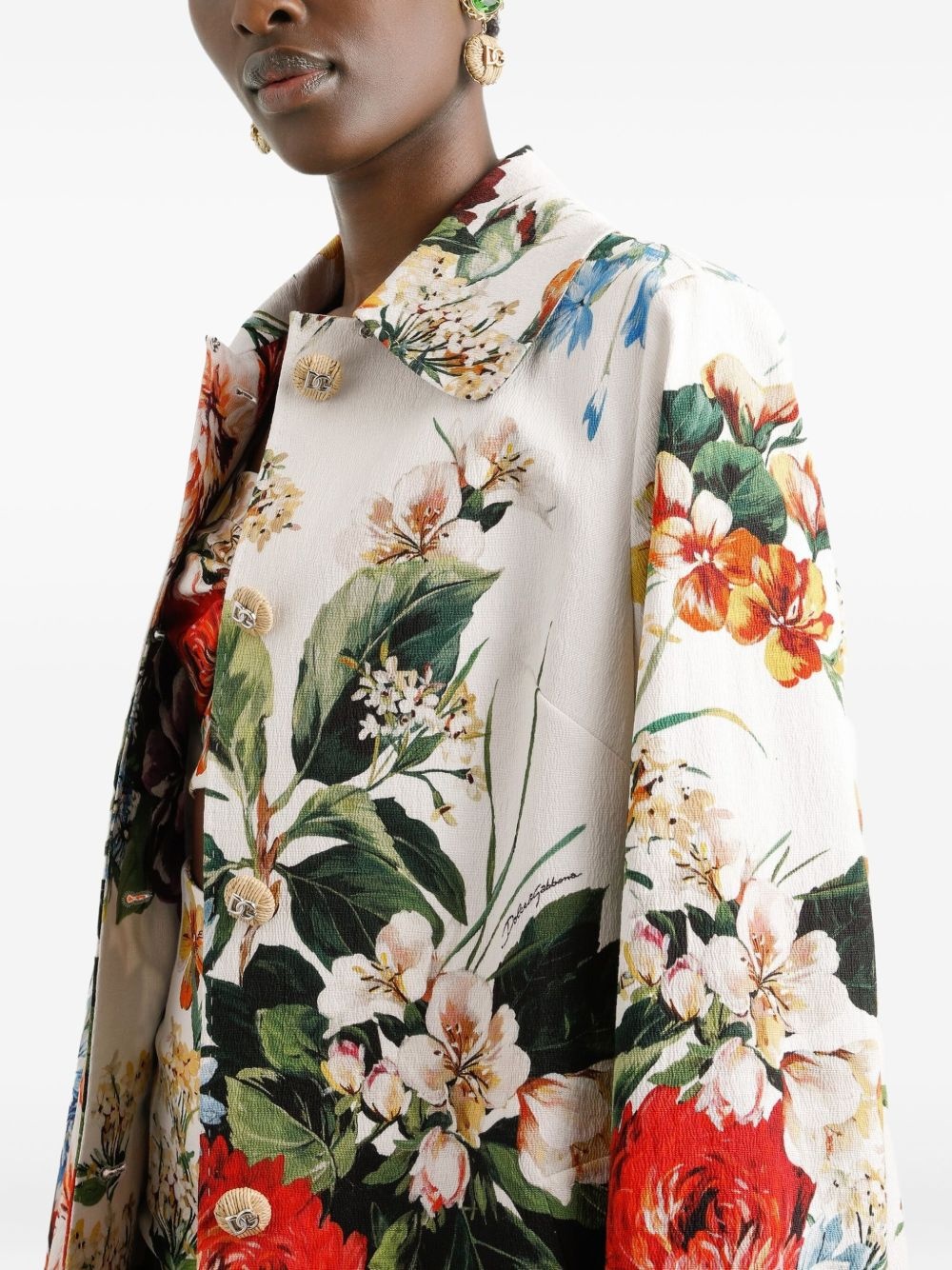 floral-print coat - 4