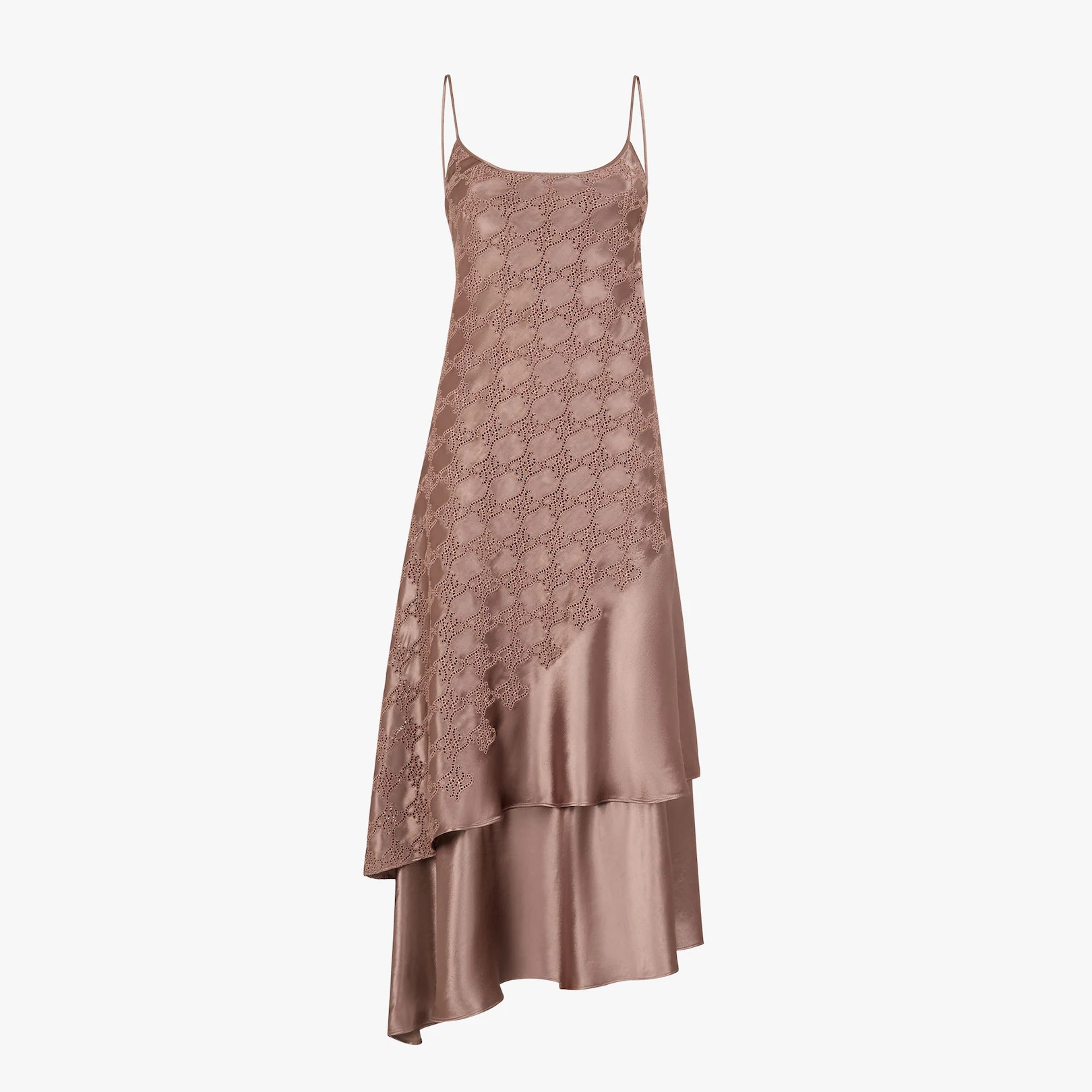 Brown satin dress - 1