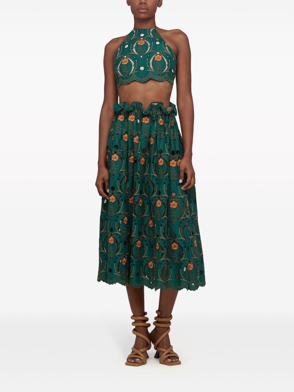 Regina embroidered-design skirt - 2