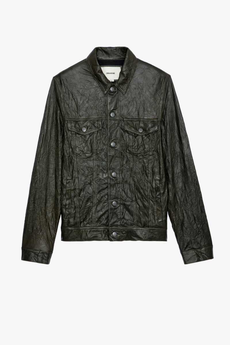 Base Crinkled Leather Jacket 1