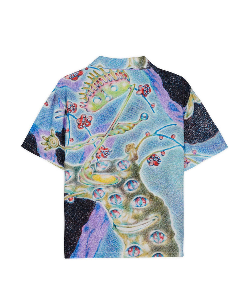 BRAIN DEAD Aspen Eyes Short Sleeve Button Up Shirt - Blue Multi outlook