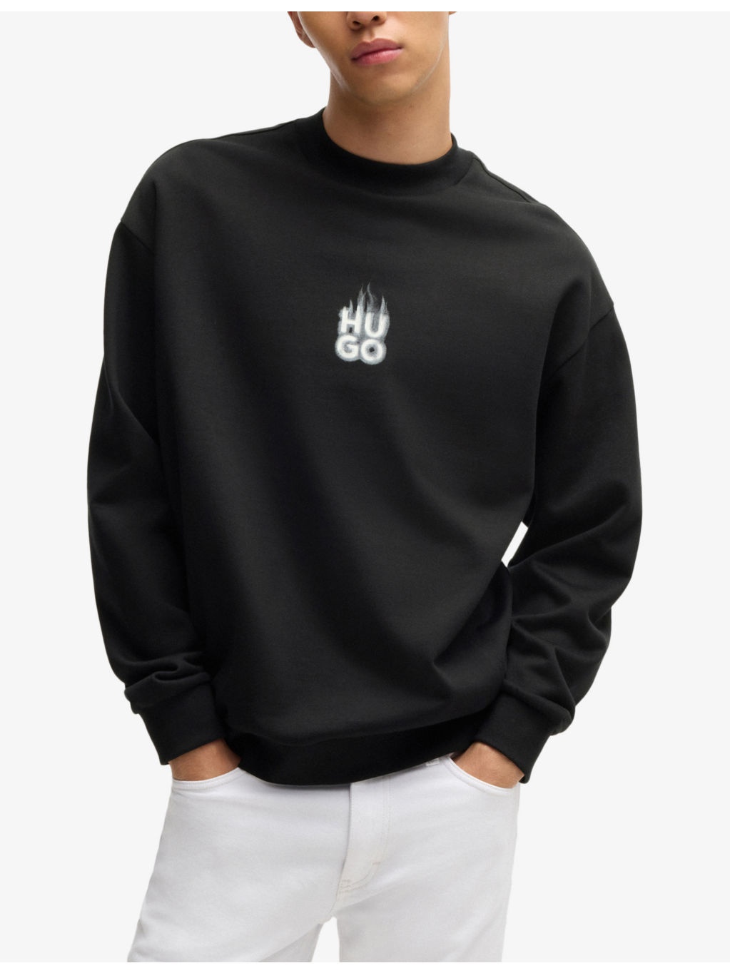 Branded-print crewneck cotton-jersey sweatshirt - 3