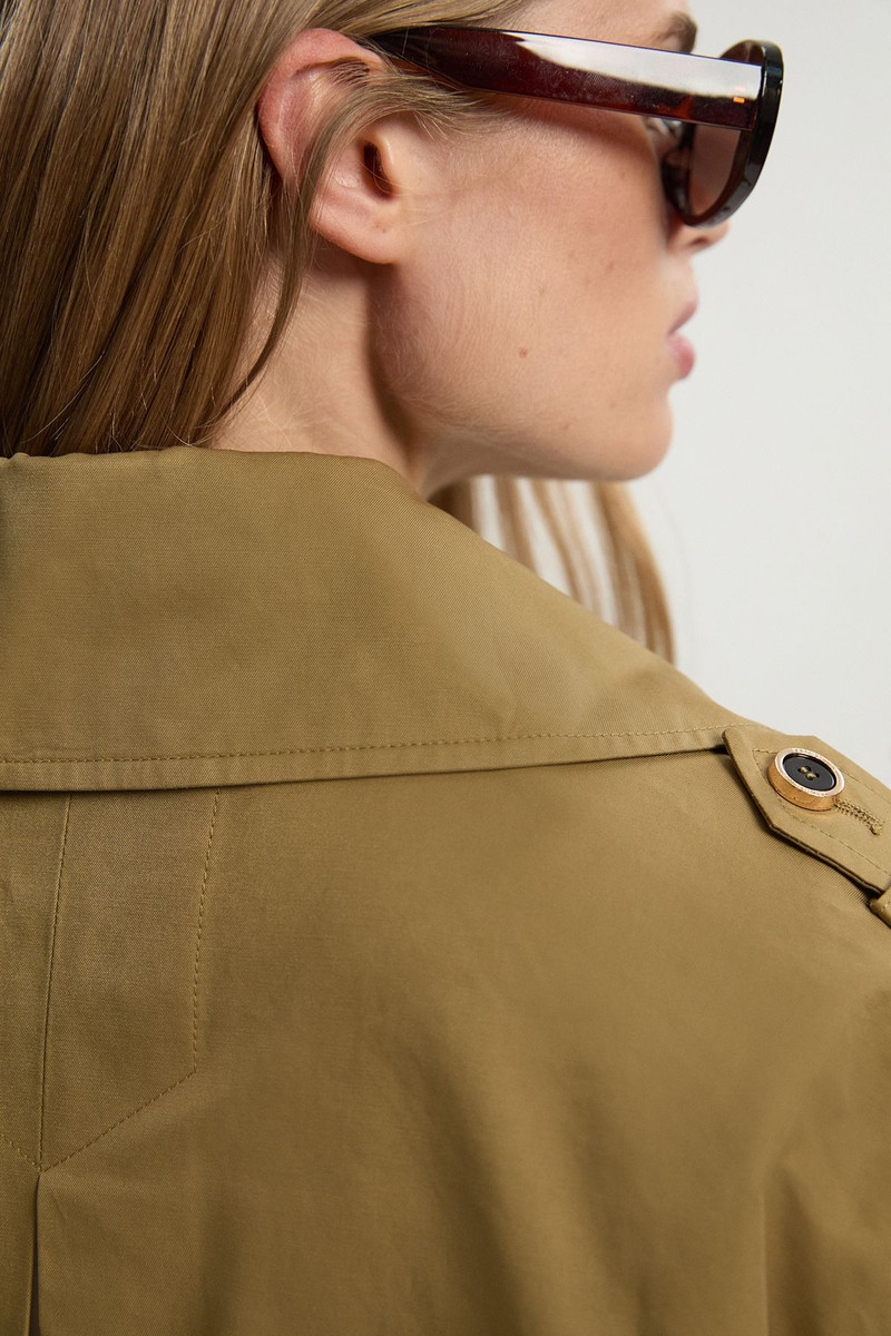 Cotton Relaxed Short Trench Coat 5