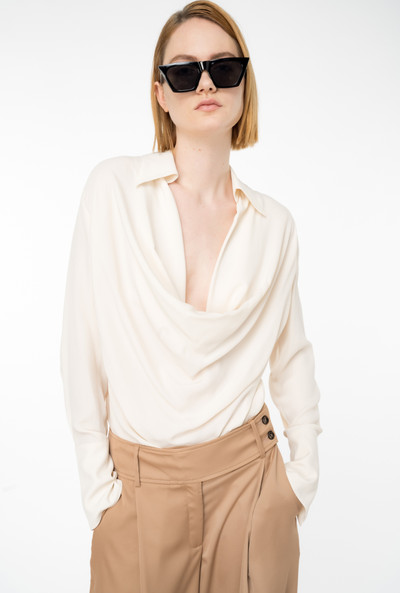 PINKO SILK-BLEND BLOUSE WITH DRAPING outlook