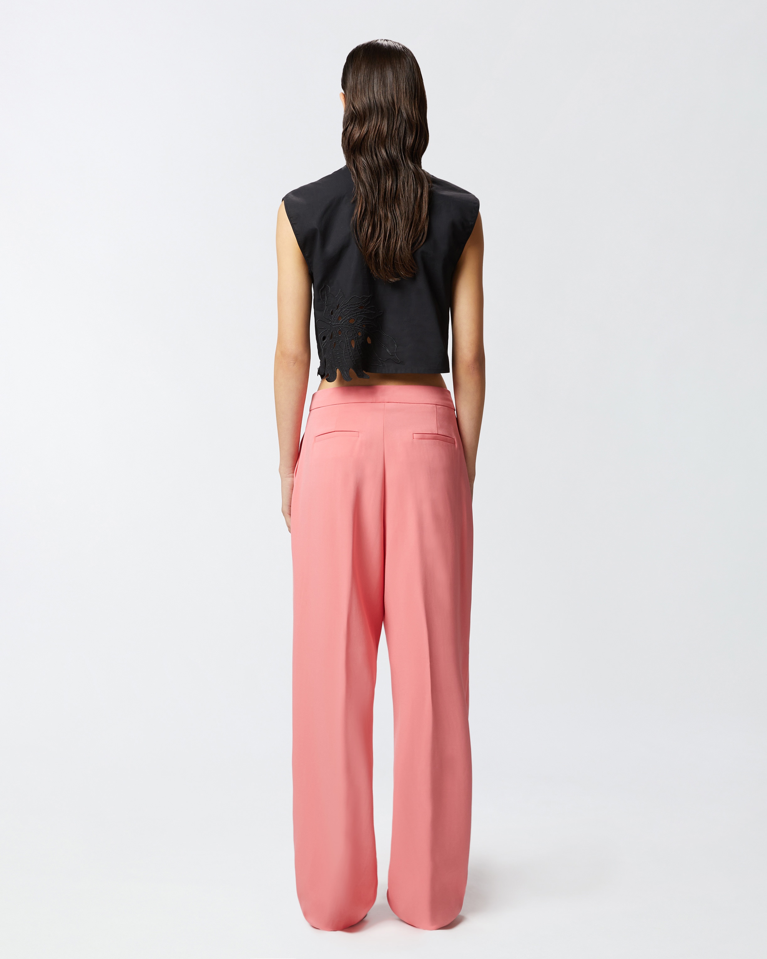 ELEGANT WIDE-LEG TROUSERS WITH DARTS - 4