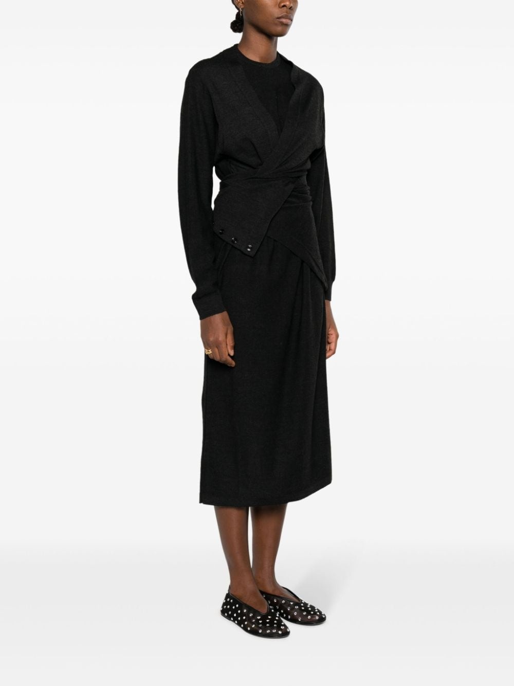 wool-blend midi dress - 3