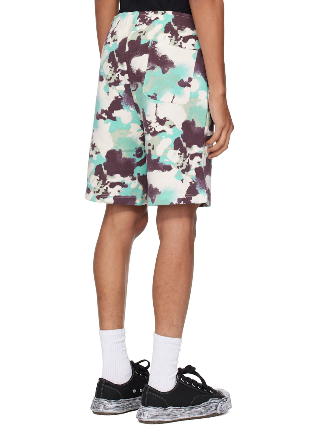 Blue & Purple Map Camo Regular Fit Shark Sweat Shorts - 3