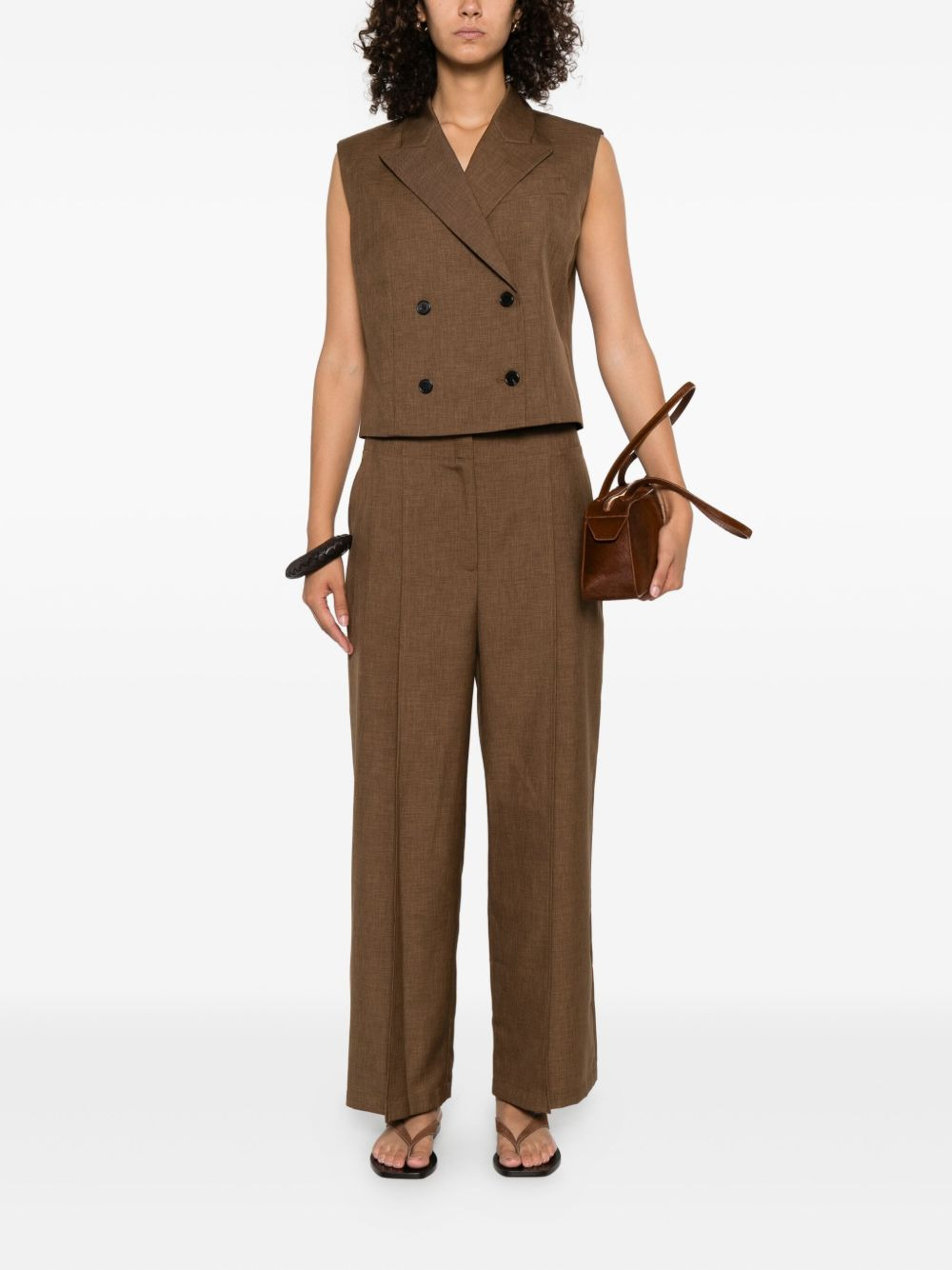 double-breasted sleeveless waistcoat - 2
