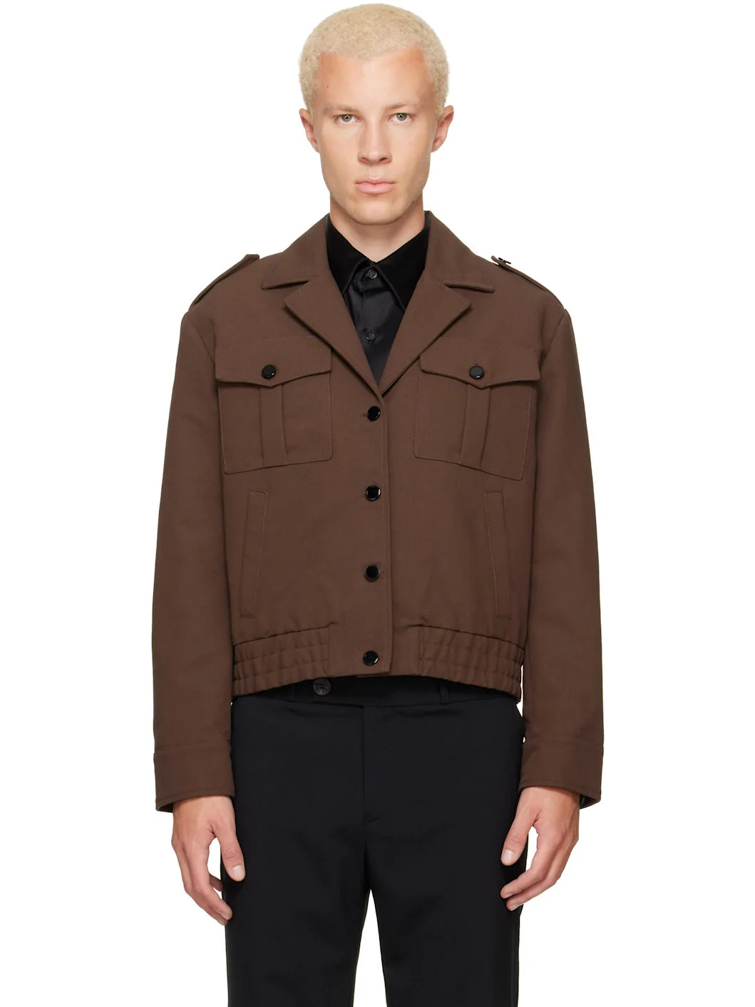 SSENSE Exclusive Brown Military Bomber Jacket - 1