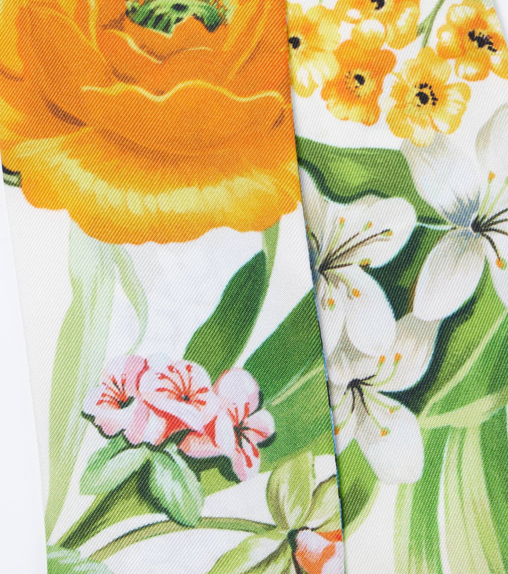 Floral silk twill scarf - 3