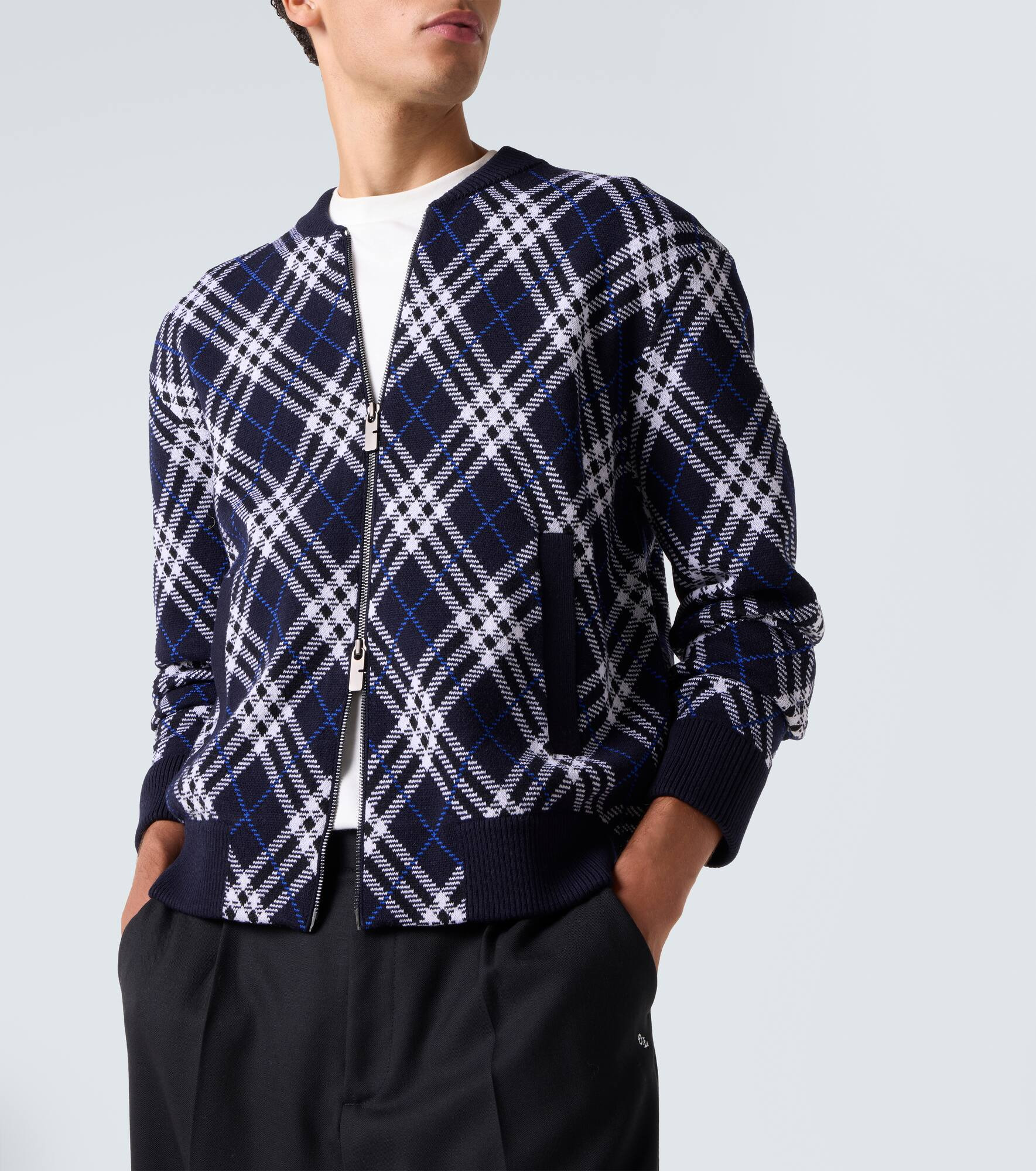 Burberry Check wool-blend blouson - 5