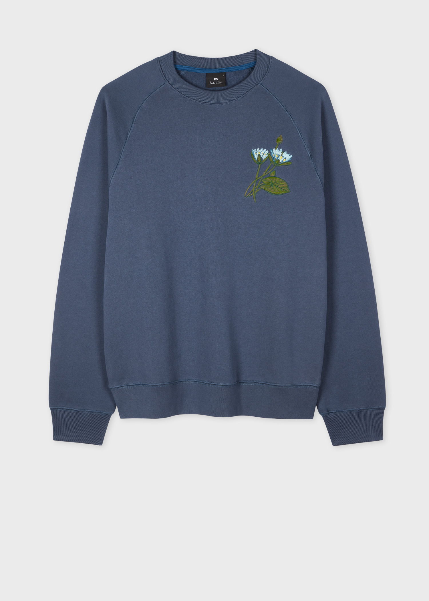 Steel Blue 'Floral' Embroidery Sweatshirt - 1