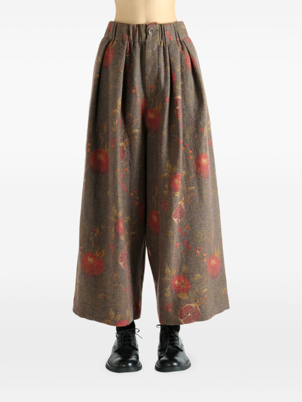 pomegranate print pleated trousers - 2