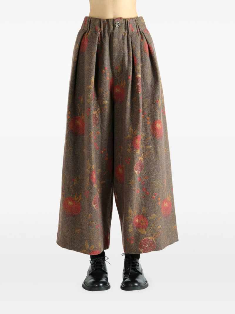 UMA WANG pomegranate print pleated trousers outlook