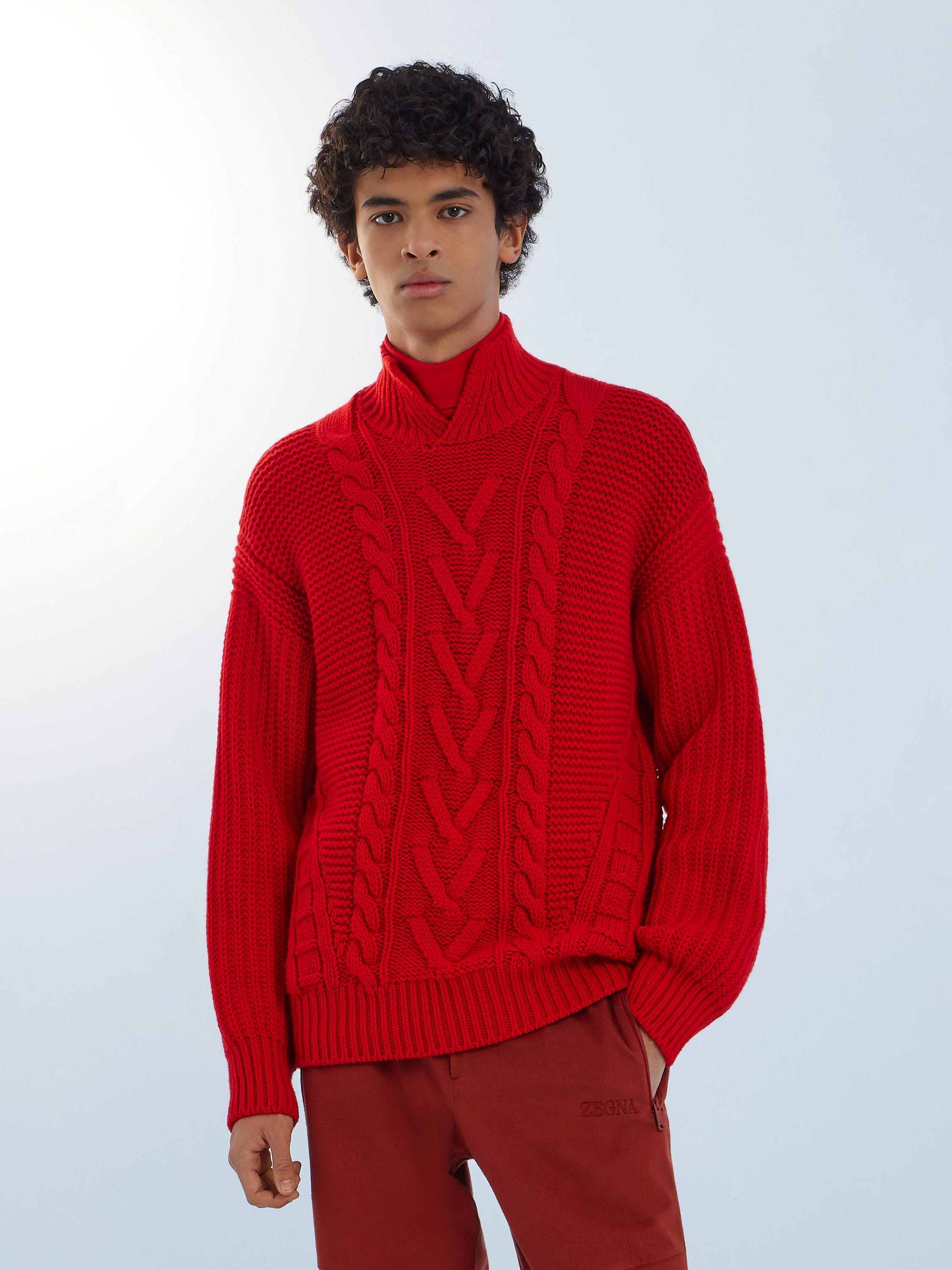 RED OASI CASHMERE HIGH NECK - 2