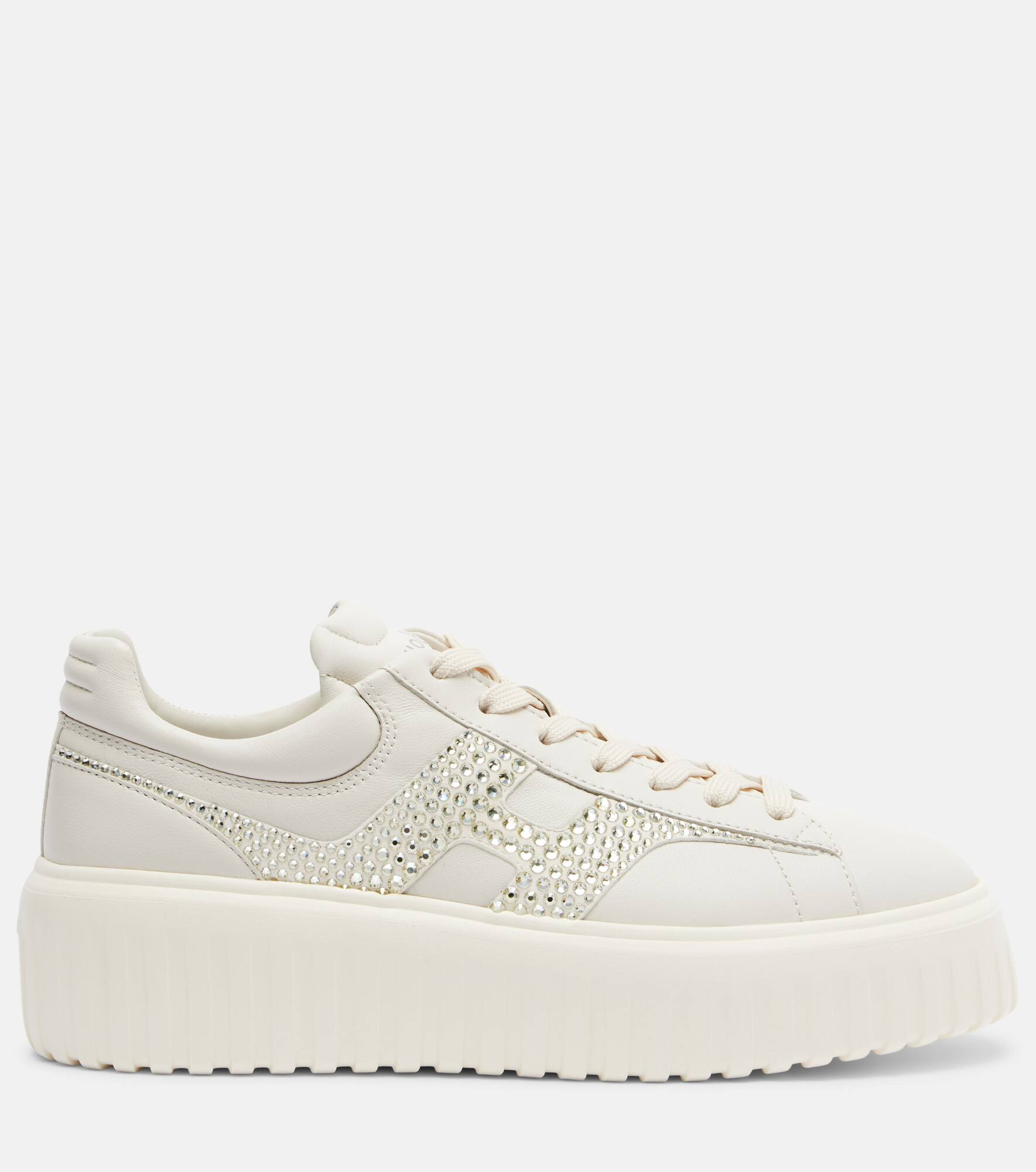 H-Stripes embellished leather sneakers - 4