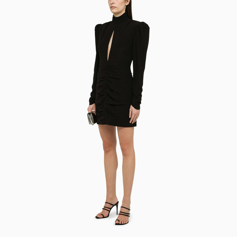 Alessandra Rich Black draped silk minidress outlook