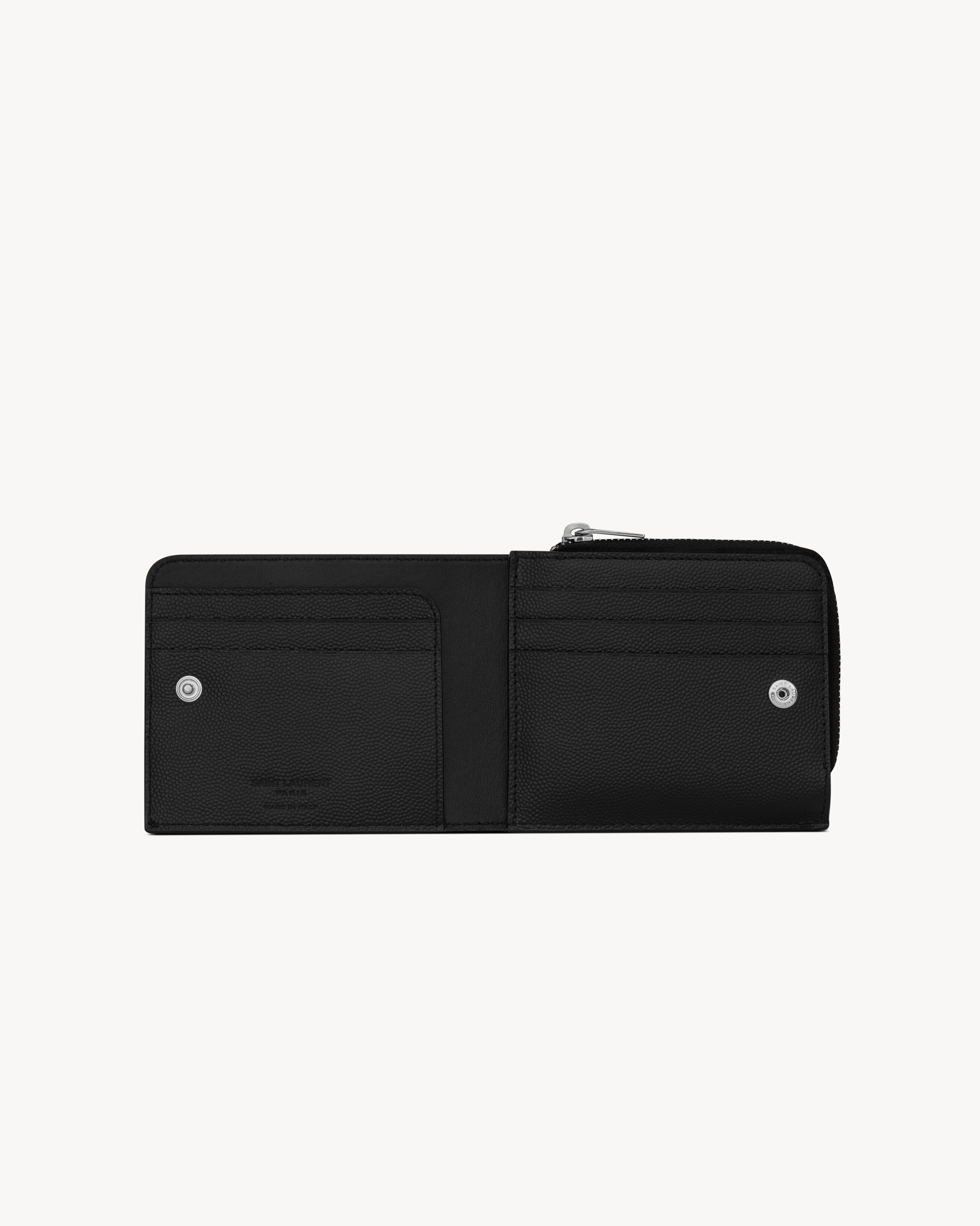 EAST/WEST ZIP-AROUND WALLET IN GRAIN DE POUDRE LEATHER - 5