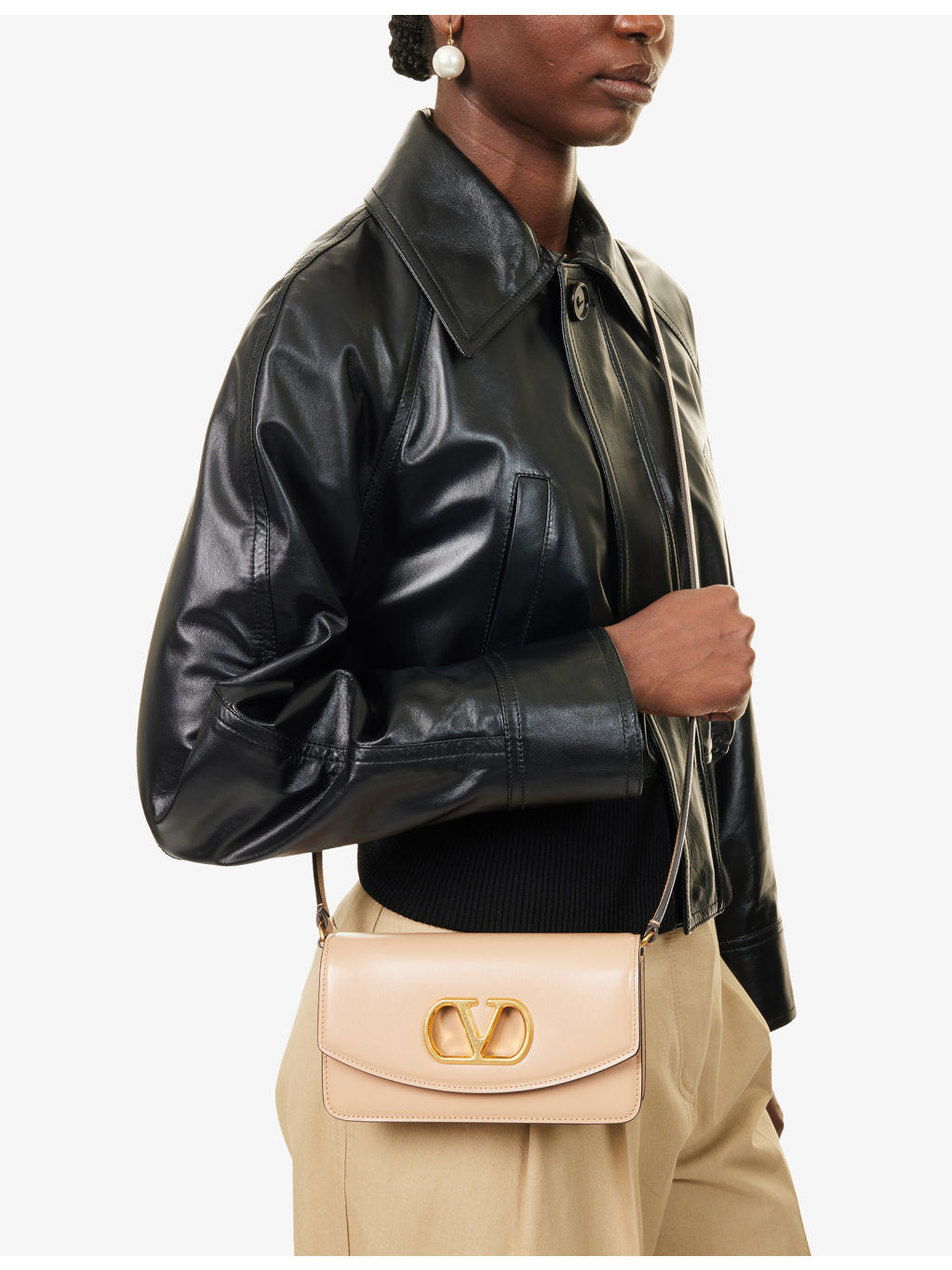 VLogo Leather Clutch bag - 2