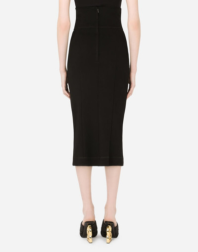 Dolce & Gabbana Jersey pencil skirt with DG embellishment outlook