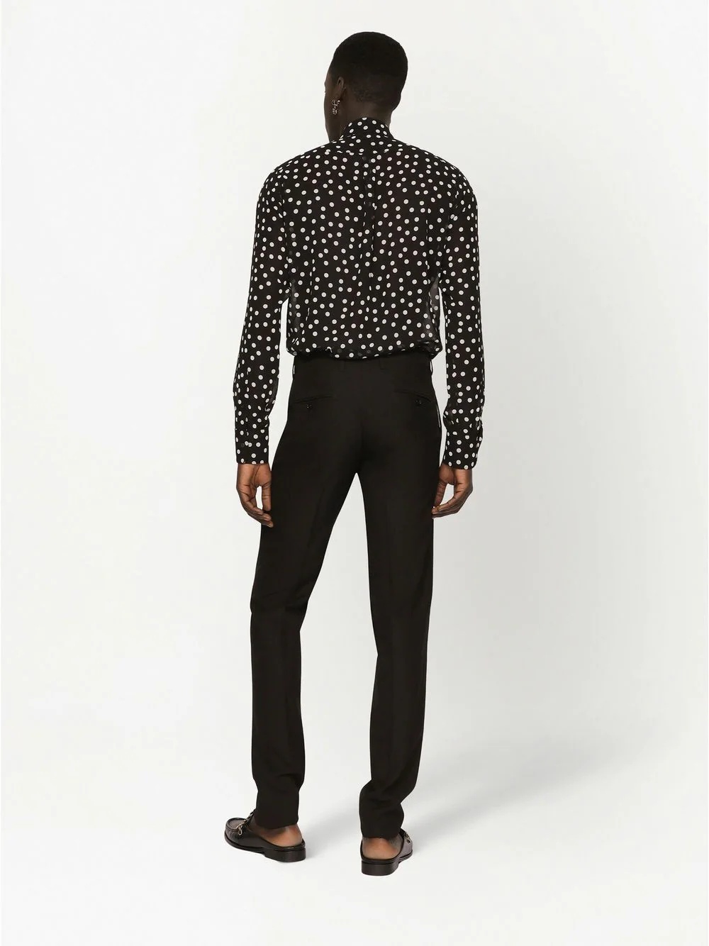 wool jacquard tailored trousers - 4