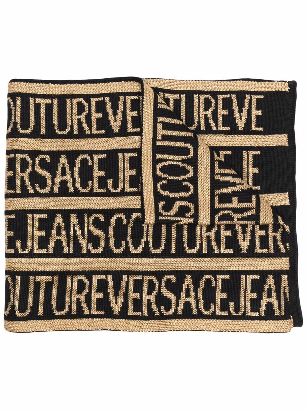 logo-intarsia scarf - 1