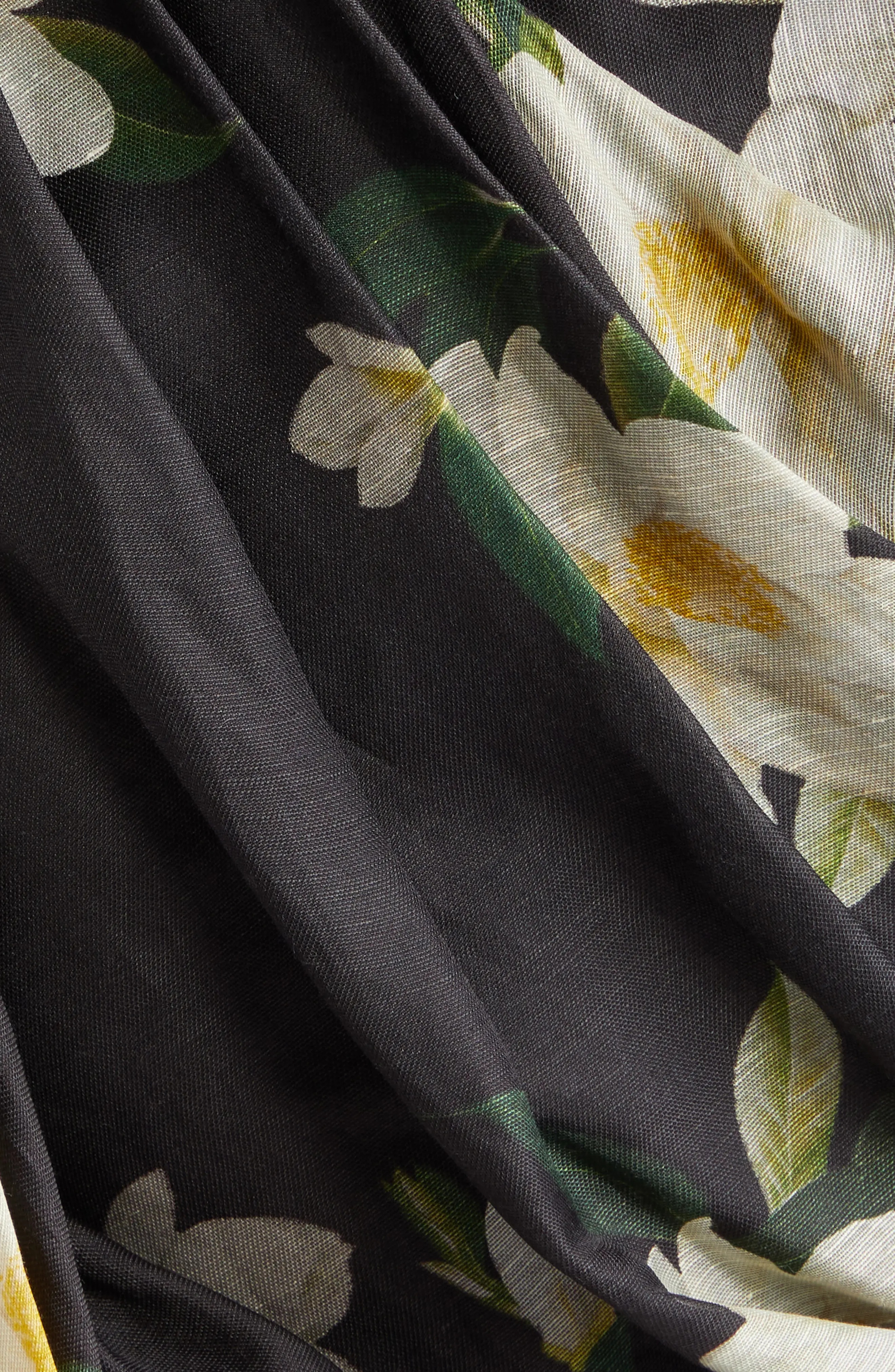 Harmony Floral Print Off the Shoulder Linen & Silk Minidress - 6