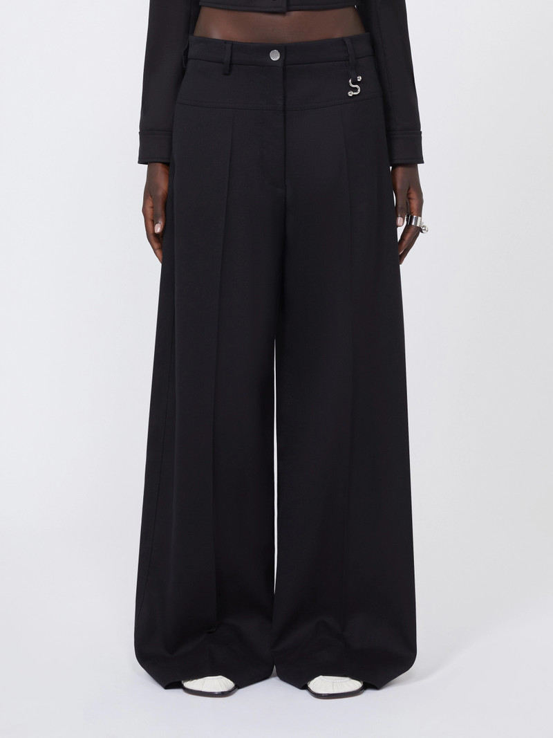 GELATINA Oversized gabardine trousers - BLACK 3