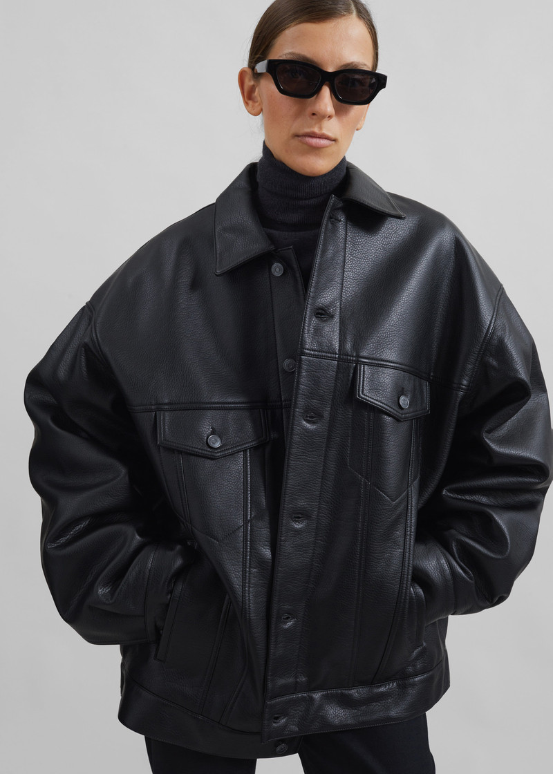 Conan Faux Leather Jacket - Black 6