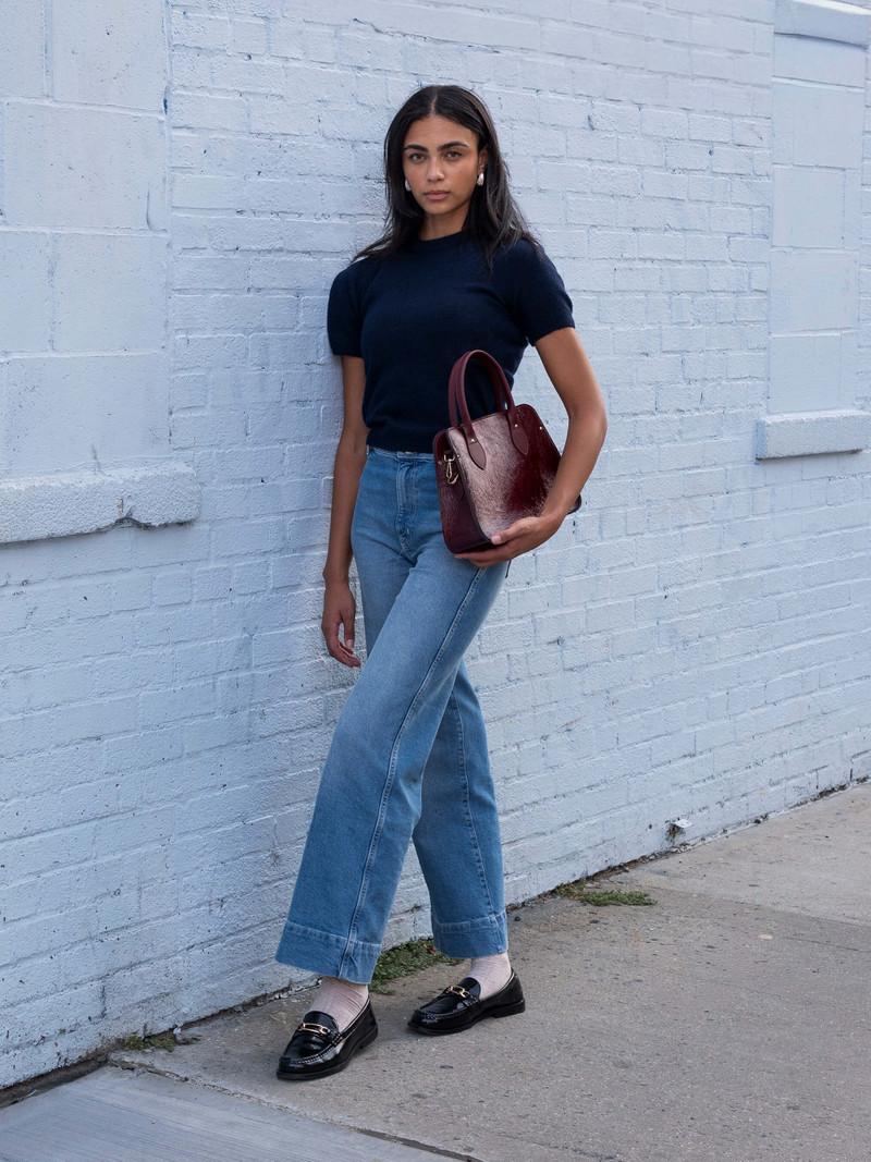 The Mini Work Bag - Oxblood Patent 6