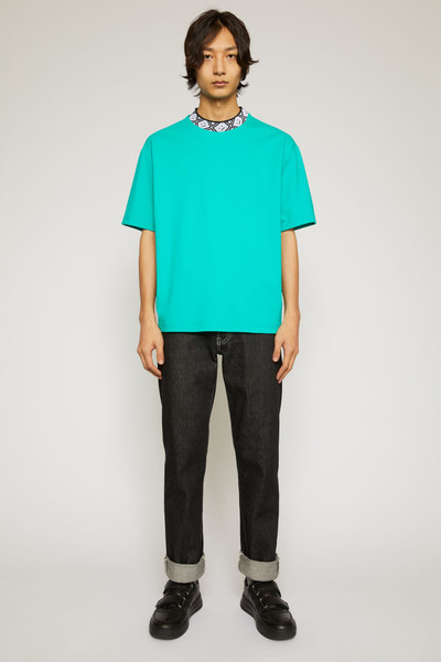 Acne Studios Face motif mock neck t-shirt jade green outlook