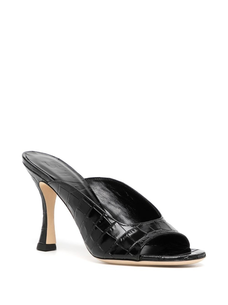 STAUD Sylvia 100mm crocodile-effect mules outlook