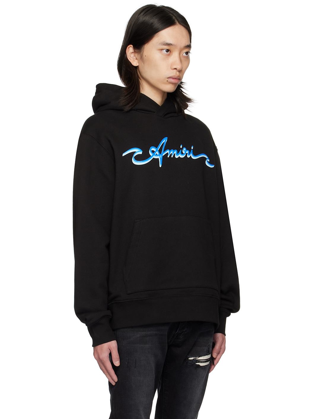 Black Printed Logo Hoodie - 2