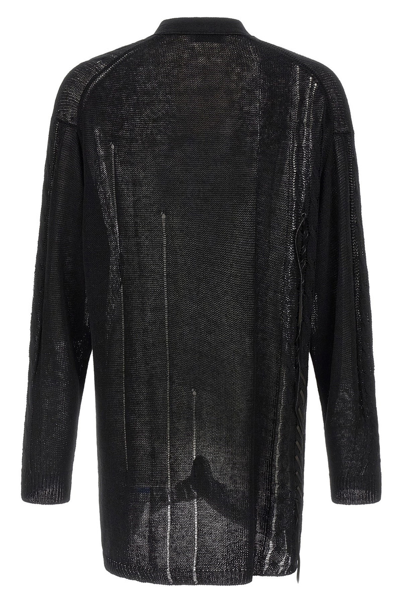 Yohji Yamamoto Lace up cardigan outlook