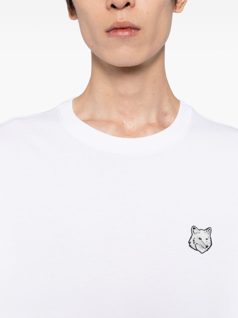 bold fox head patch T-shirt - 4