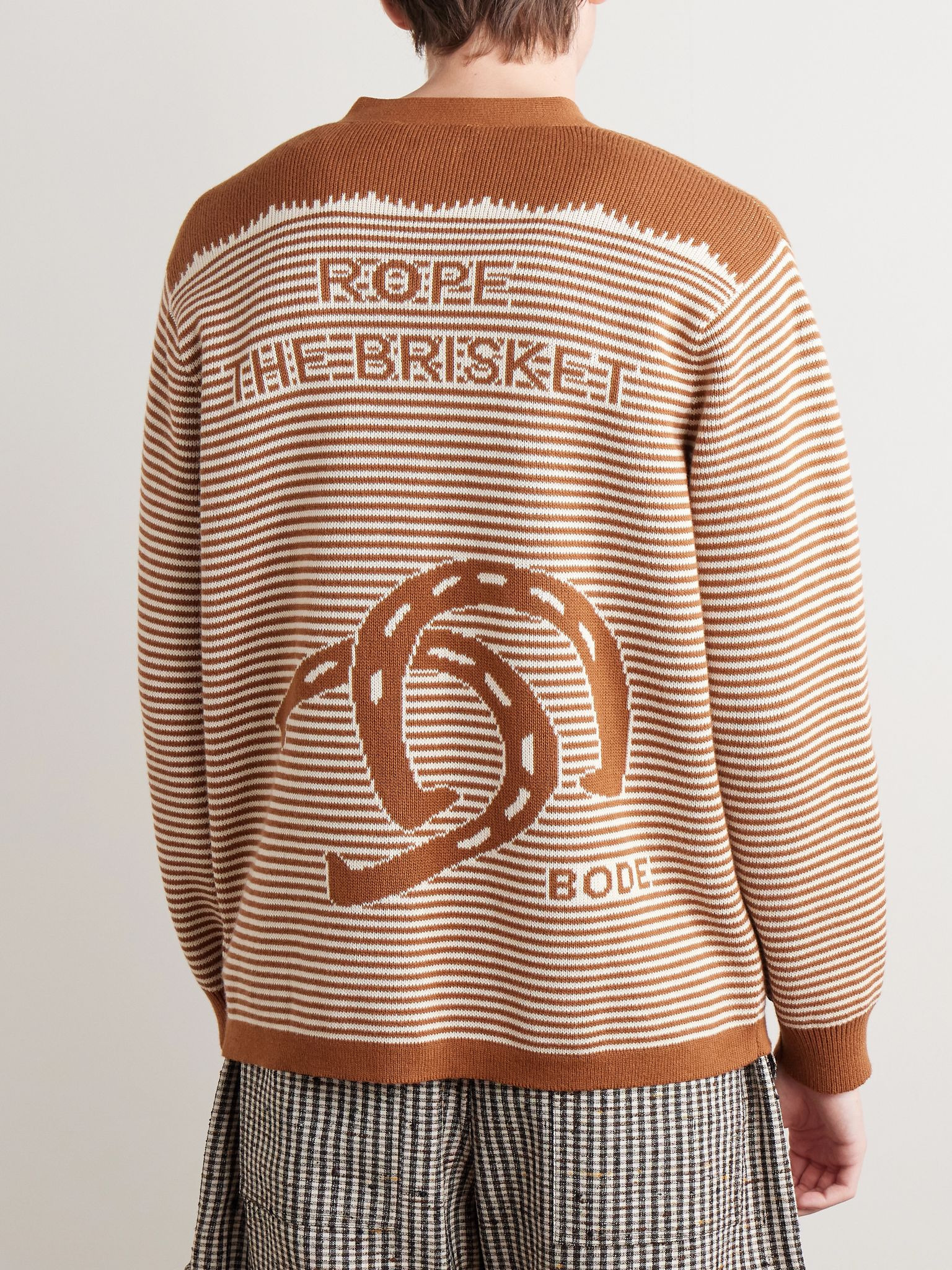Buckaroo Cotton-Jacquard Cardigan Brown - 3