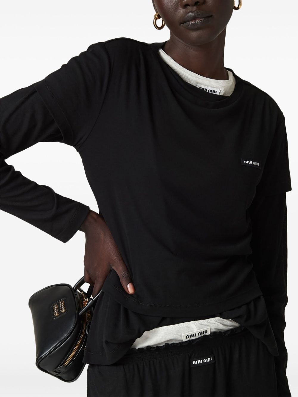 logo-embroidered T-shirt - 3
