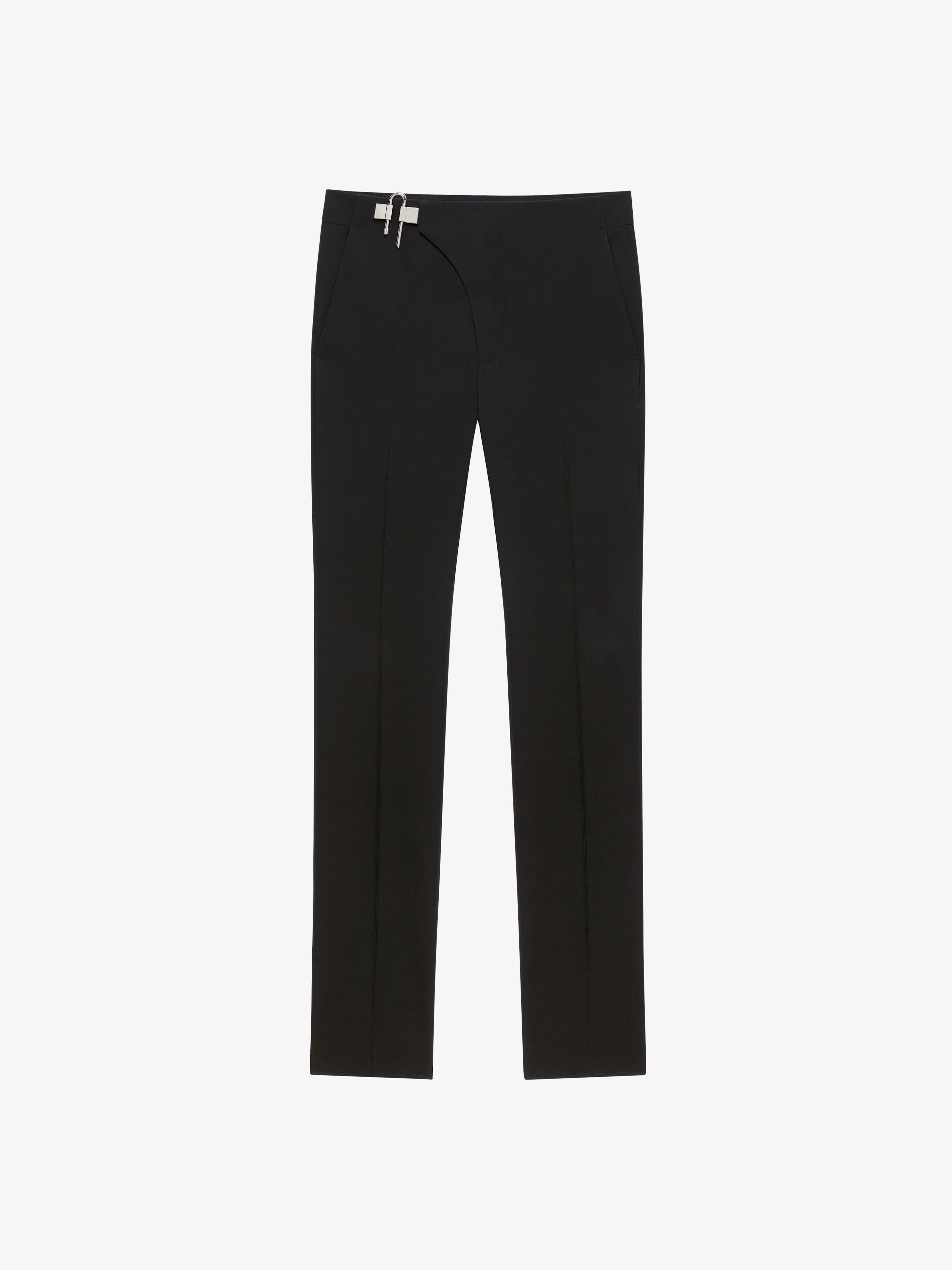 SLIM-FIT PANTS IN WOOL WITH U-LOCK BUCKLE - 1