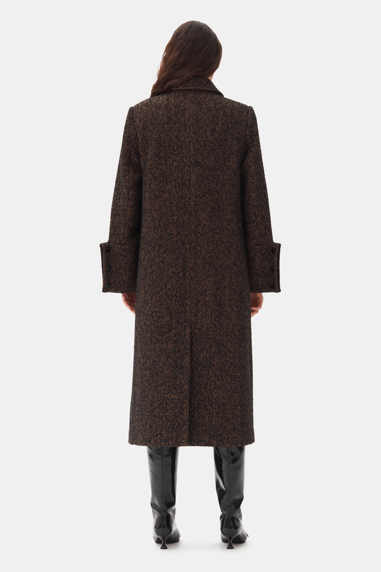 HERRINGBONE WOOL COAT - 5