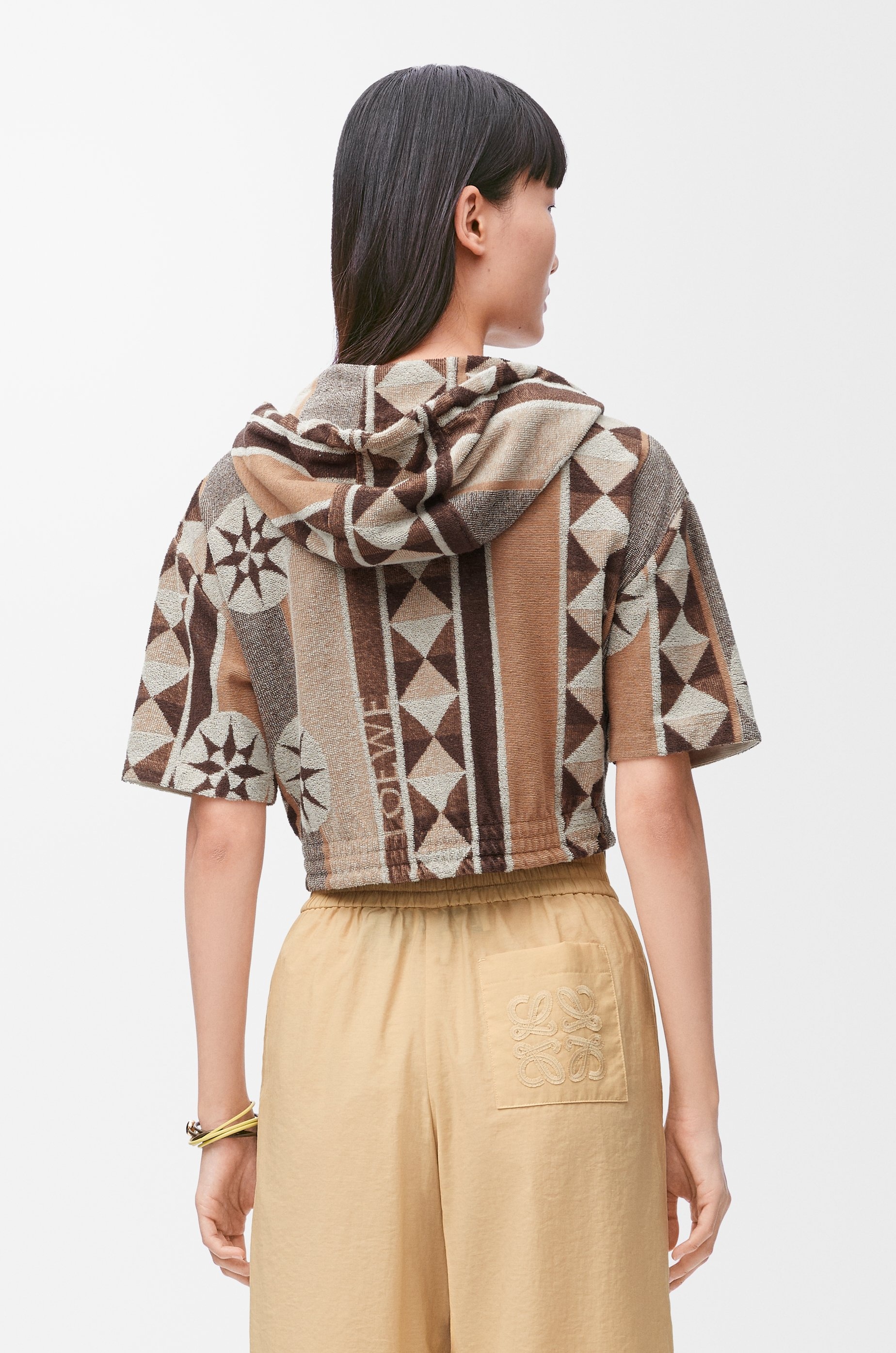 Hoodie in terry cotton jacquard - 4