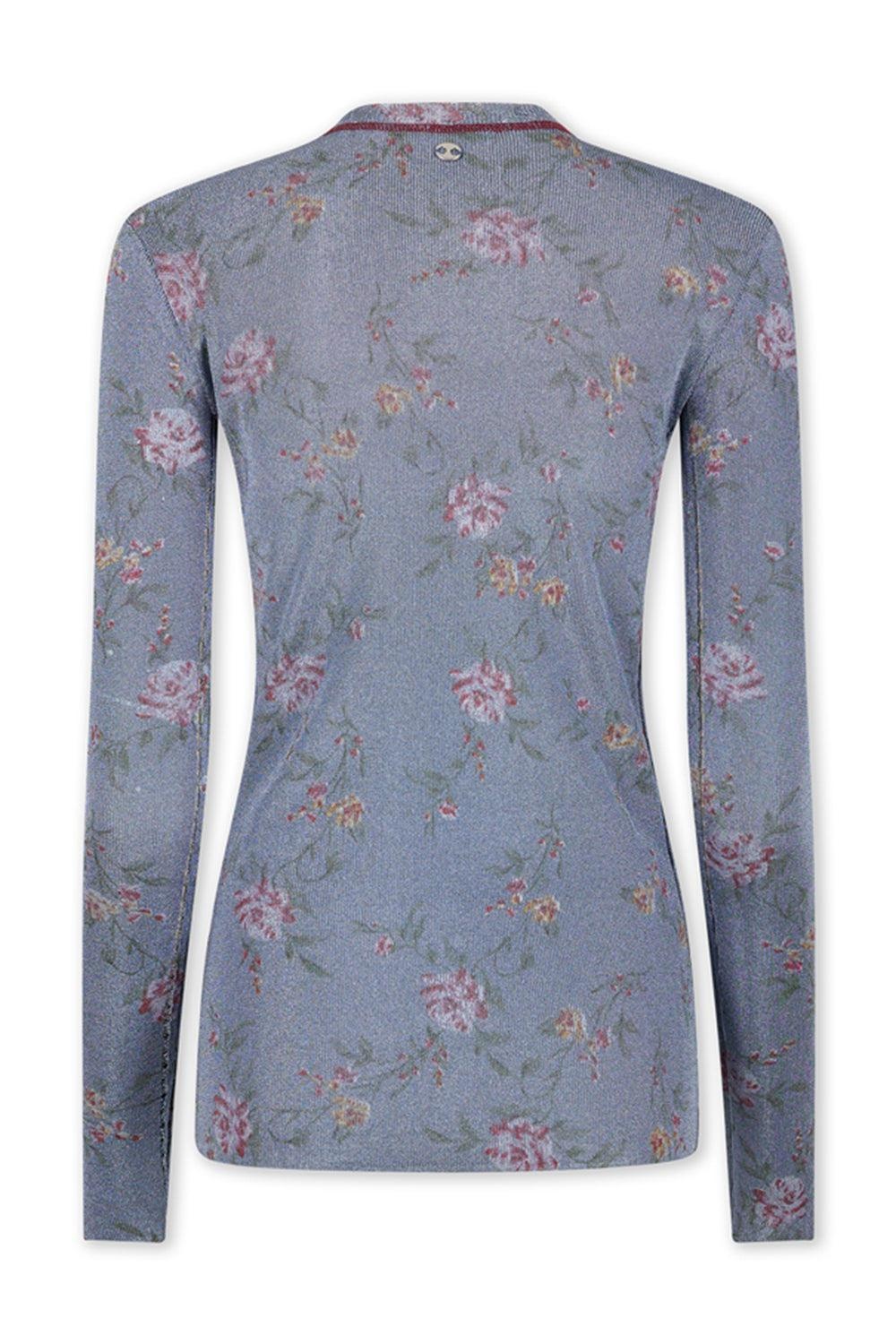 FLORAL CREWNECK CARDIGAN - 4