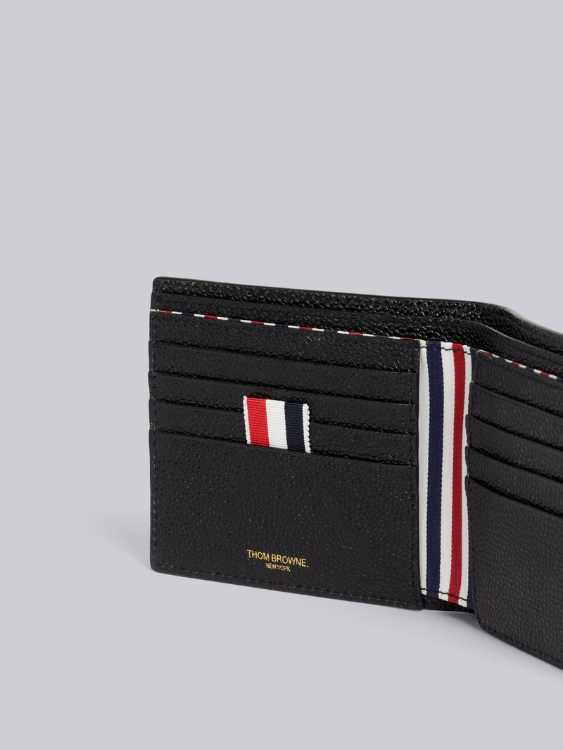 Thom Browne Black Pebble Grain Leather Debossed 4-Bar Billfold outlook